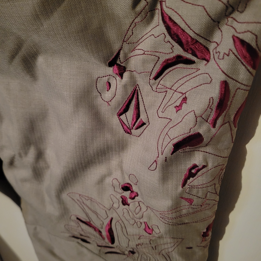 Volcom Gray Pants with Green Accent